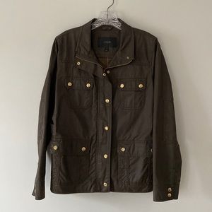 J.Crew Resin-coated Moss Green Utility Jacket